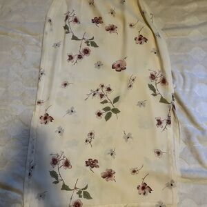 Kathy Ireland Midi Skirt Floral Cream and Pink